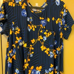 Floral Stripped LuLaRoe Carly Dress